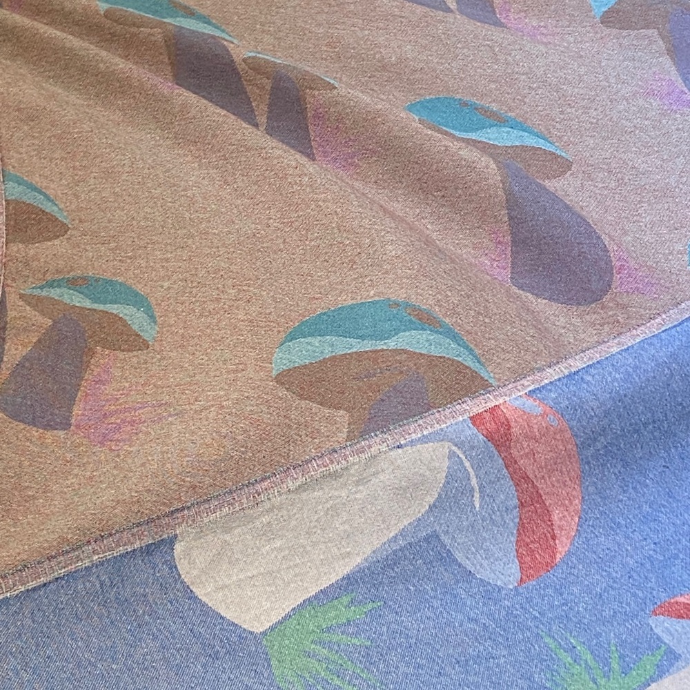 NEW! Mushroom Traveler Blanket Blue Red Reversible FLiPSiDE Earth Teal Gift Shop - Picture 6 of 15